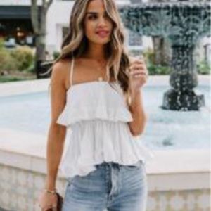 Vici Feel The Heat Cotton Ruffle Tiered Tank-Large